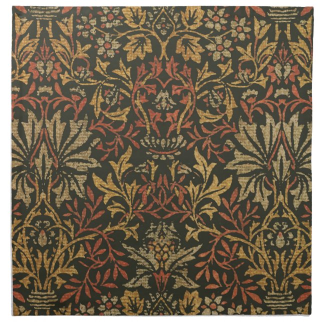 William Morris Flower Garden Tapestry Cloth Napkin (Front)