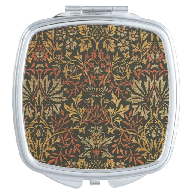 William Morris Flower Garden Tapestry Compact Mirror (Front)