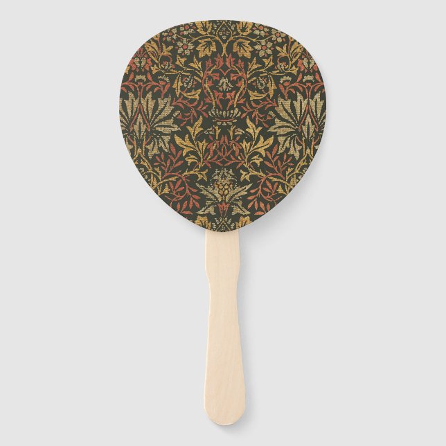 William Morris Flower Garden Tapestry Hand Fan (Front)