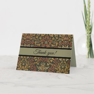William Morris Flower Garden Tapestry Letterpress Thank You Card