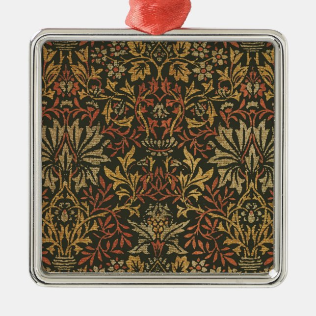 William Morris Flower Garden Tapestry Metal Ornament (Front)