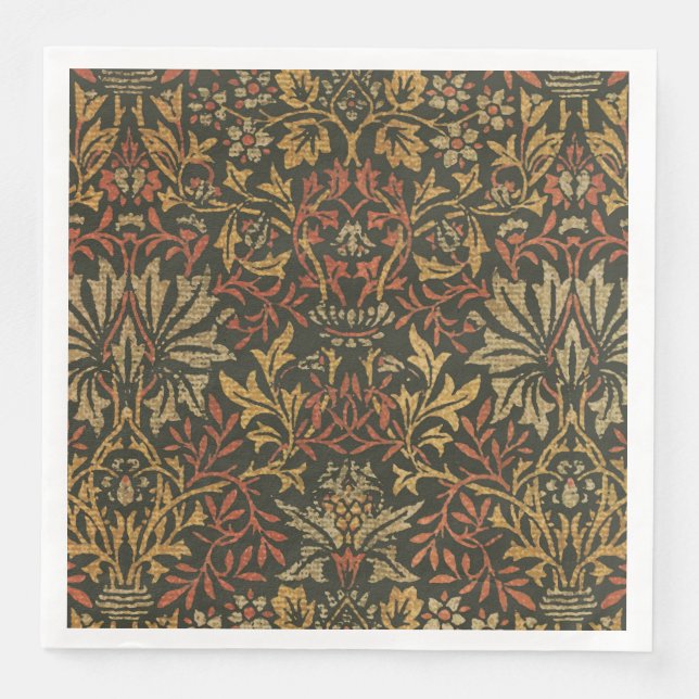 William Morris Flower Garden Tapestry Paper Dinner Napkins (Front)