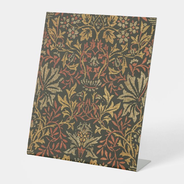 William Morris Flower Garden Tapestry Pedestal Sign (Front)
