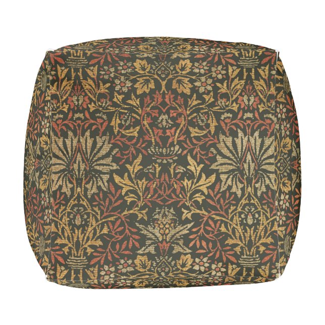 William Morris Flower Garden Tapestry Pouf (Bottom)