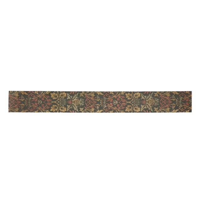 William Morris Flower Garden Tapestry Satin Ribbon (Front)