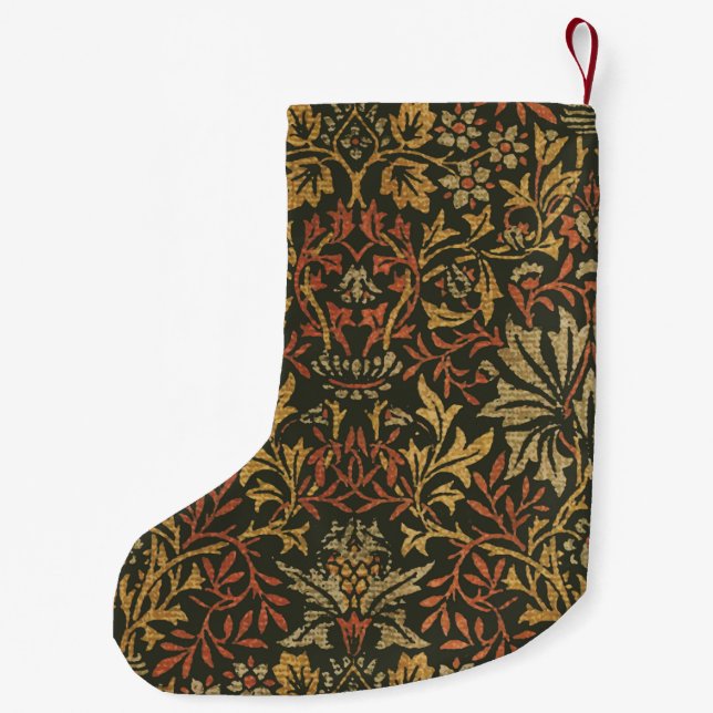 William Morris Flower Garden Tapestry Small Christmas Stocking (Back)