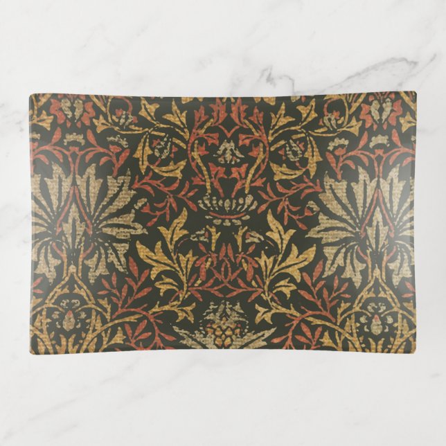 William Morris Flower Garden Tapestry Trinket Tray (Front)