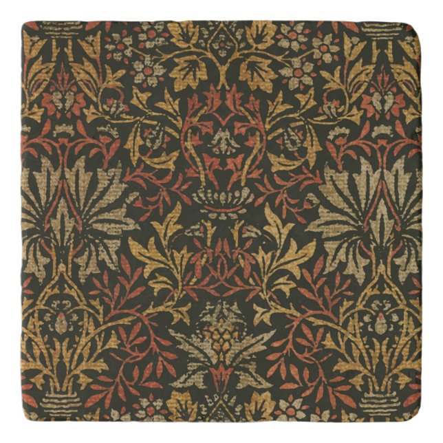 William Morris Flower Garden Tapestry Trivet (Front)