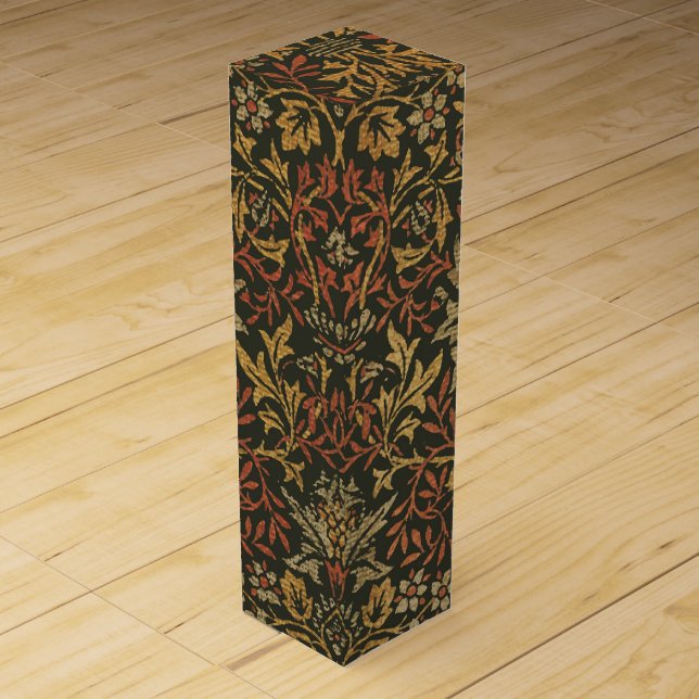 William Morris Flower Garden Tapestry Wine Box (Front)