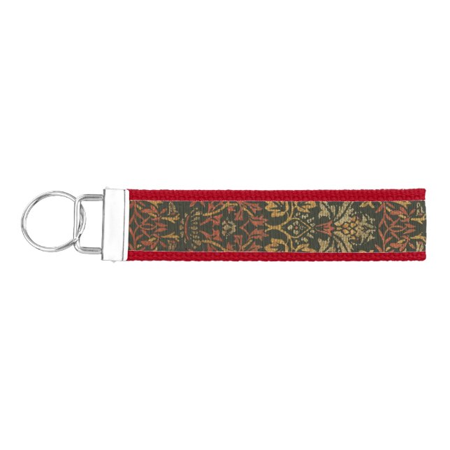 William Morris Flower Garden Tapestry Wrist Keychain (Keys on Left)