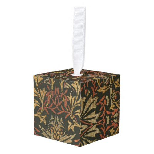 William Morris Flower Garden Warm Classic Botanica Cube Ornament