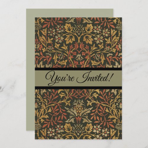 William Morris Flower Garden Warm Classic Botanica Invitation