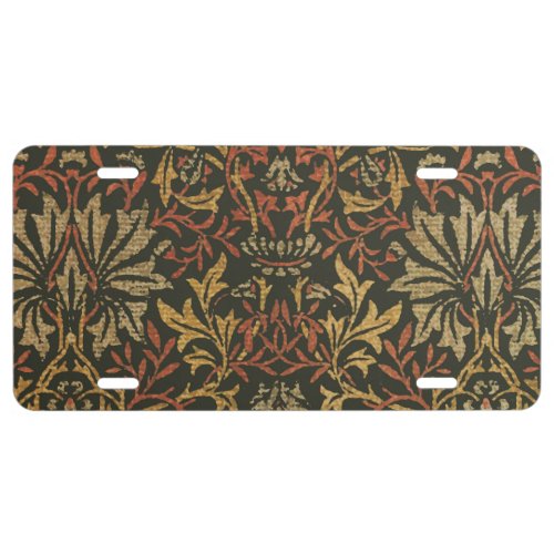 William Morris Flower Garden Warm Classic Botanica License Plate