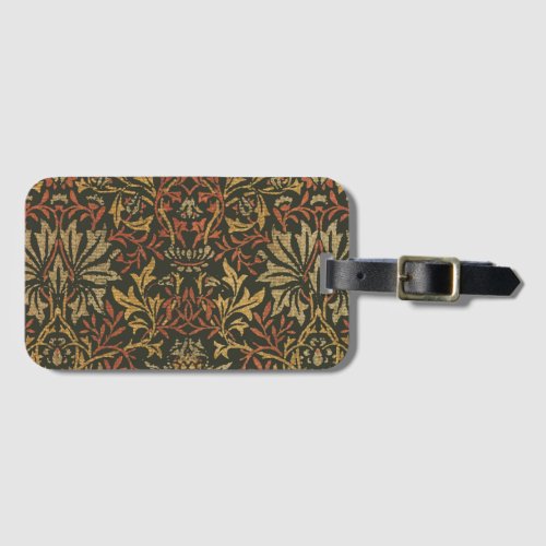 William Morris Flower Garden Warm Classic Botanica Luggage Tag