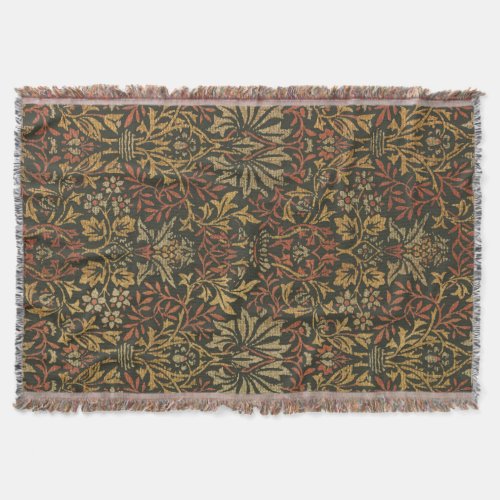 William Morris Flower Garden Warm Classic Botanica Throw Blanket