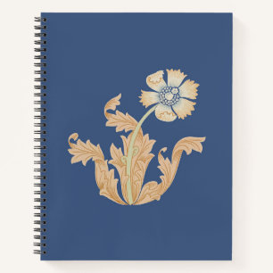 William Morris' Flower Spiral Notebook