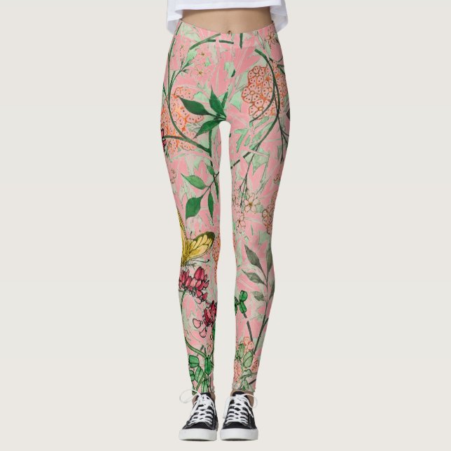 William Morris FLOWERS AND BUTTERFLIES Leggings (Front)