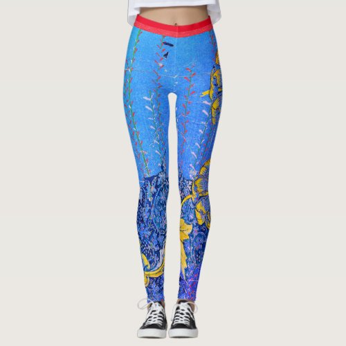 William Morris FLOWERS AND JAPANESE BLUE LEGGINGS