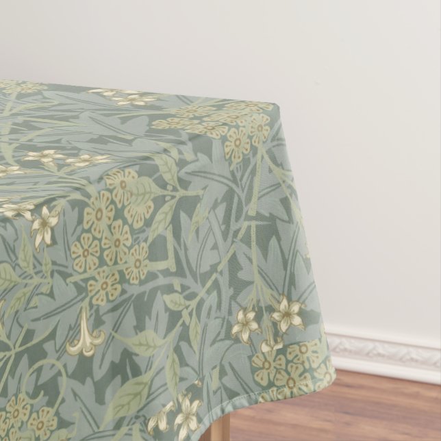 William Morris Flowers Blossoms Green Tablecloth (In Situ)