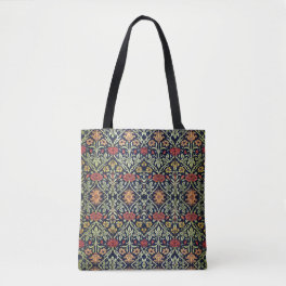 William Morris Flowers Foliage Green Yellow Red Tote Bag