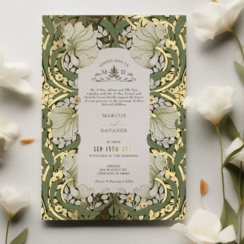 William Morris Foil Invitation