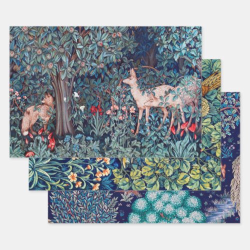William Morris Forest Animals Wrapping Paper Sheets