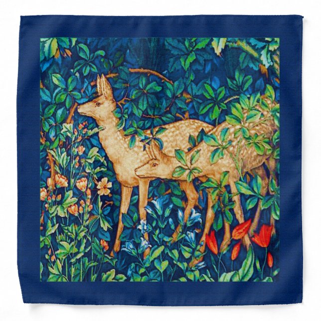 William Morris Forest Deer Tapestry Print Bandana (Front)