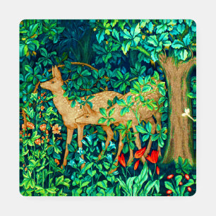 William Morris Forest Deer Tapestry Print Coaster Set