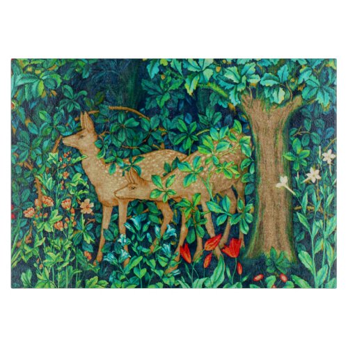 William Morris Forest Deer Tapestry Print  Cutting Board