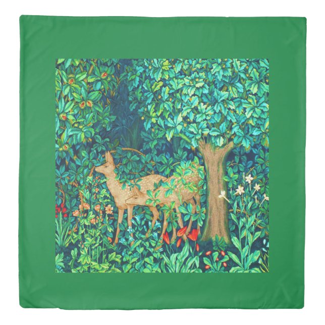 William Morris Forest Deer Tapestry Print Duvet Cover (Front)