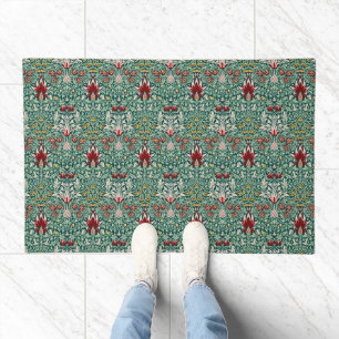 William Morris Forest Green Floral Wallpaper Doormat
