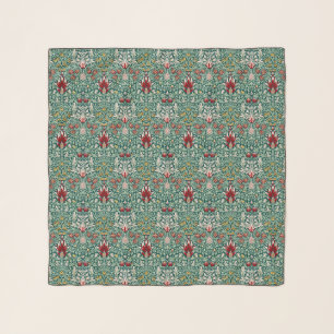 William Morris Forest Green Floral Wallpaper Scarf