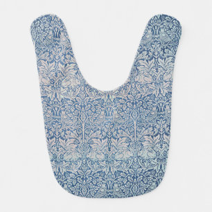       William Morris Forest Rabbit Bird Blue Boy  Baby Bib
