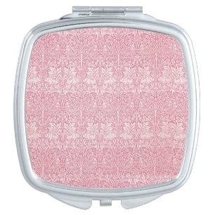 William Morris Forest Rabbit Bird Foliage Pink  Compact Mirror