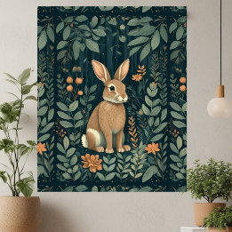 William Morris Forest Rabbit Botanical Art Nouveau