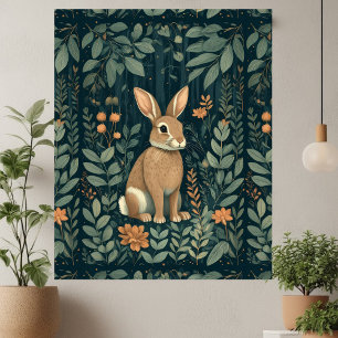 William Morris Forest Rabbit Botanical Art Nouveau