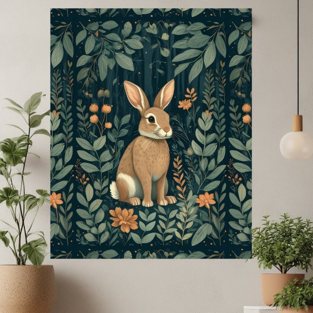 William Morris Forest Rabbit Botanical Art Nouveau (William Morris Forest Rabbit Botanical Art Nouveau)