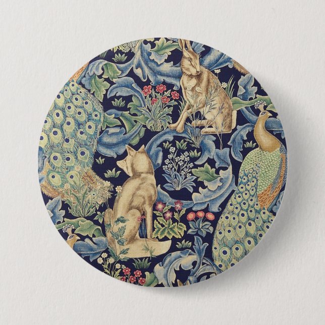 William Morris Forest Rabbit Button (Front)