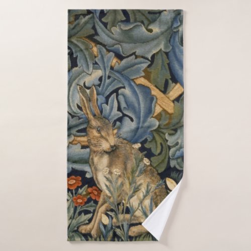 William Morris Forest Rabbit Floral Art Nouveau Bath Towel