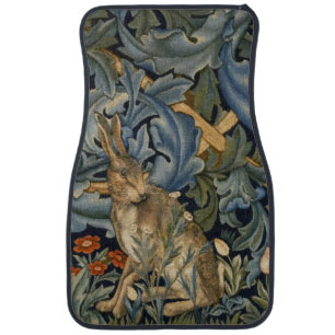 William Morris Forest Rabbit Floral Art Nouveau Car Floor Mat