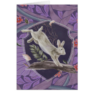 William Morris Forest Rabbit Floral Art Nouveau Cards