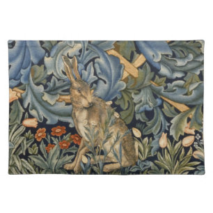 William Morris Forest Rabbit Floral Art Nouveau Cloth Placemat