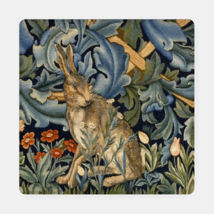 William Morris Forest Rabbit Floral Art Nouveau Coaster Set