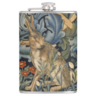 William Morris Forest Rabbit Floral Art Nouveau Flask