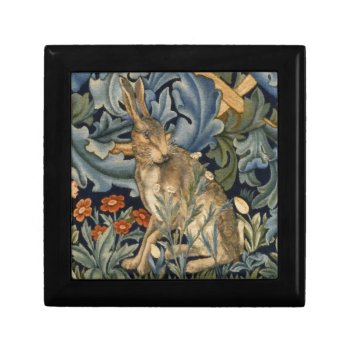 William Morris Forest Rabbit Floral Art Nouveau Gift Box by artfoxx at Zazzle