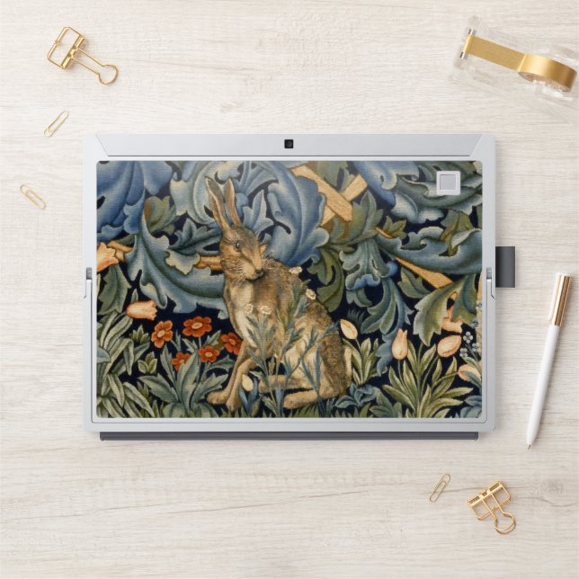 William Morris Forest Rabbit Floral Art Nouveau HP Laptop Skin (Desk)