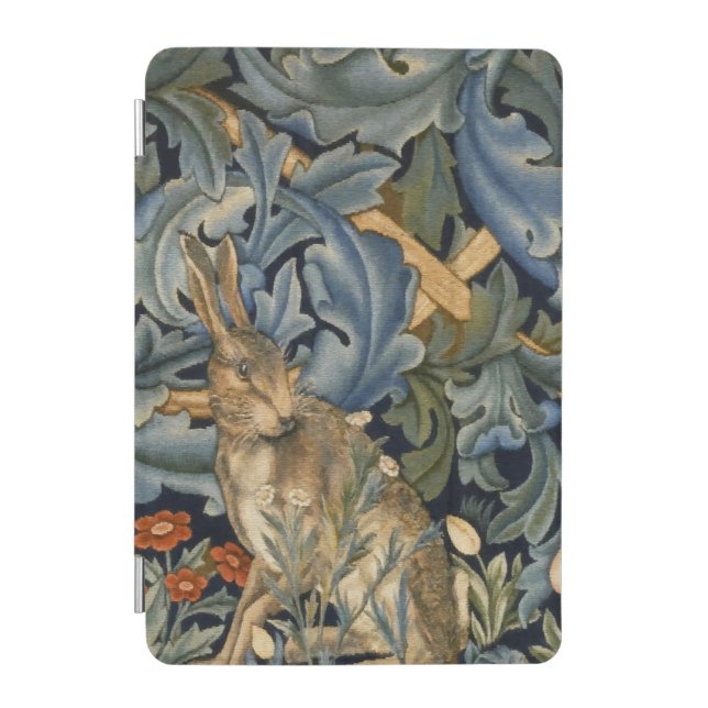 William Morris Forest Rabbit Floral Art Nouveau iPad Mini Cover (Front)