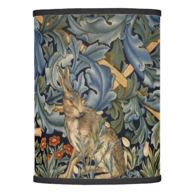 William Morris Forest Rabbit Floral Art Nouveau Lamp Shade (Front)