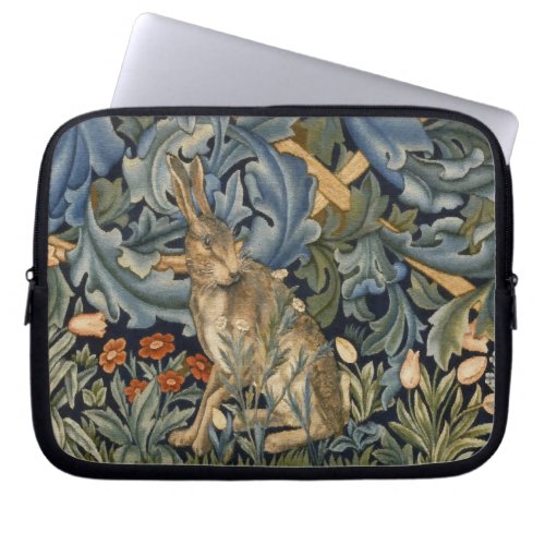 William Morris Forest Rabbit Floral Art Nouveau Laptop Sleeve