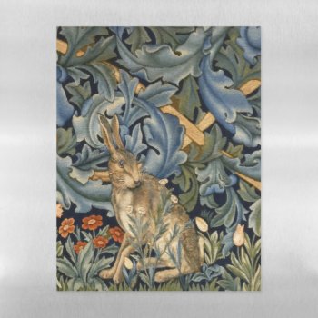 William Morris Forest Rabbit Floral Art Nouveau Magnetic Dry Erase Sheet by artfoxx at Zazzle